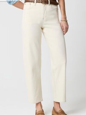 J. Crew Cropped Ankle Jeans in Light Beige/Cream